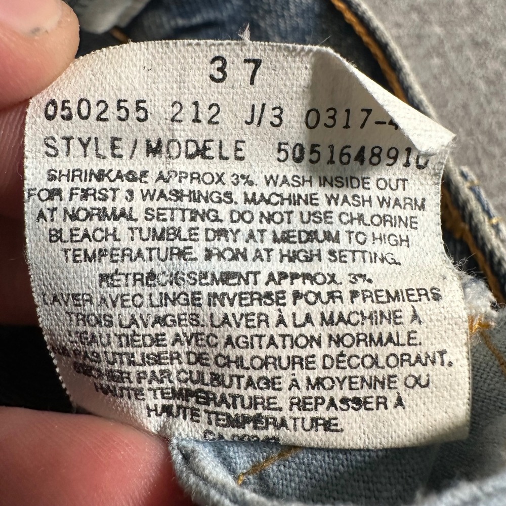 Levis 516 Slim Fit Straight Leg Jeans Mens 36x30 Blue Denim Vintage Made Canada - Picture 5 of 10